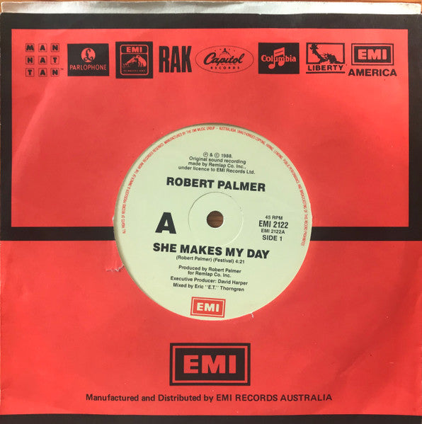 Robert Palmer : She Makes My Day (7", Single, EMI)
