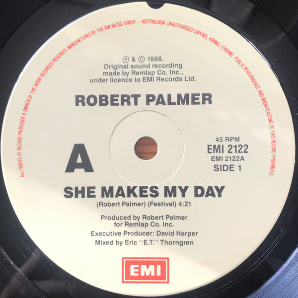 Robert Palmer : She Makes My Day (7", Single, EMI)