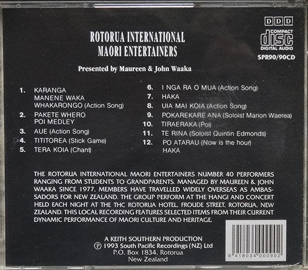 Rotorua International Maori Entertainers : Rotorua International Maori Entertainers Presented By Maureen & John Waaka (CD, Album)