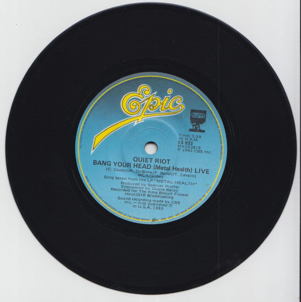 Quiet Riot : Bang Your Head (Metal Health) (7", Single)