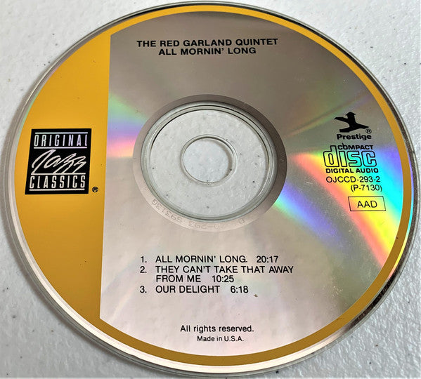 The Red Garland Quintet : All Mornin' Long (CD, Album, RE, RM)