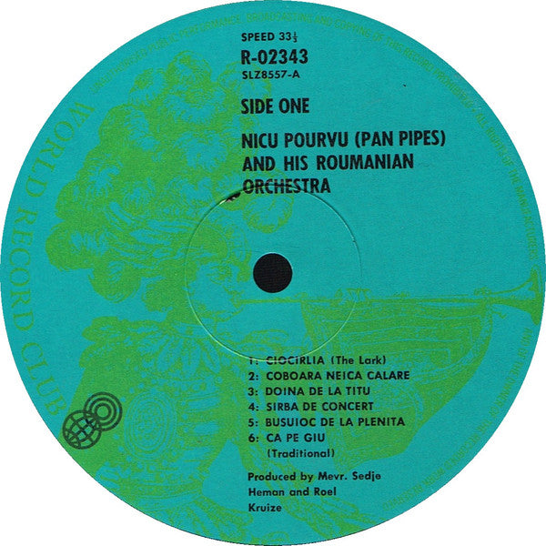 Ensemble Nicolae Pîrvu : Nicu Pourvu (Pan Pipes) And His Roumanian Orchestra (LP, Album, Club, RE)