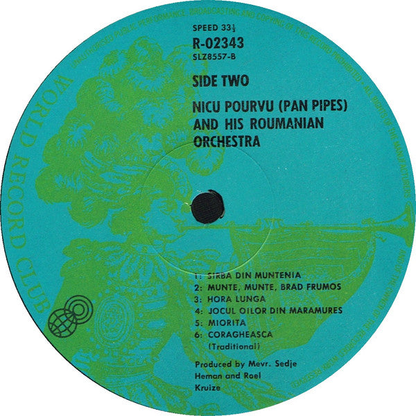 Ensemble Nicolae Pîrvu : Nicu Pourvu (Pan Pipes) And His Roumanian Orchestra (LP, Album, Club, RE)