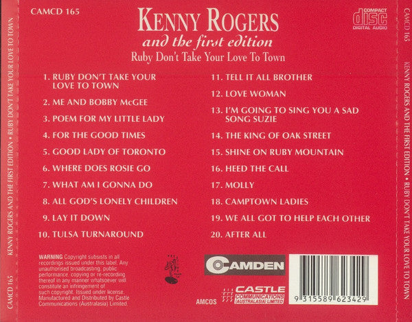 Kenny Rogers & The First Edition : Ruby Don't Take Your Love To Town (CD, Comp)