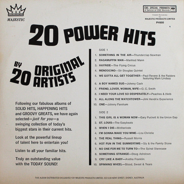 Various : 20 Power Hits (LP, Comp, Ltd)