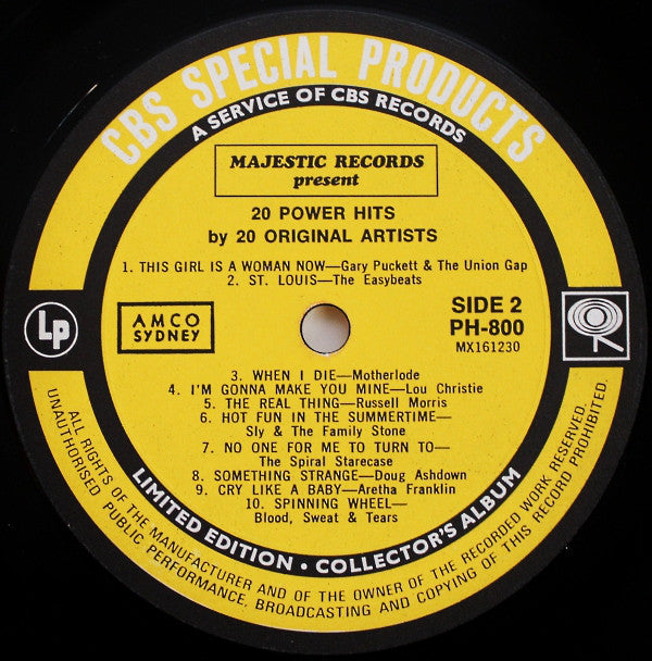 Various : 20 Power Hits (LP, Comp, Ltd)