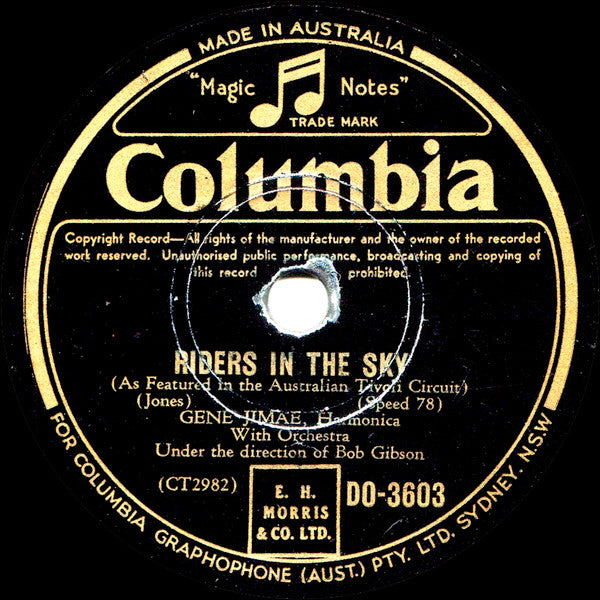 Gene Jimae : Riders In The Sky / Novelette (Shellac, 10")