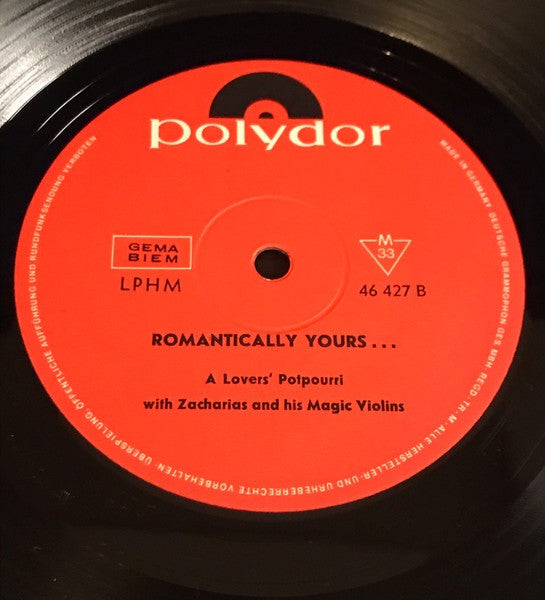 Helmut Zacharias Und Seine Verzauberten Geigen : Romantically Yours...  A Lovers' Potpourri Played By Zacharias And His Magic Violins (LP, Album)