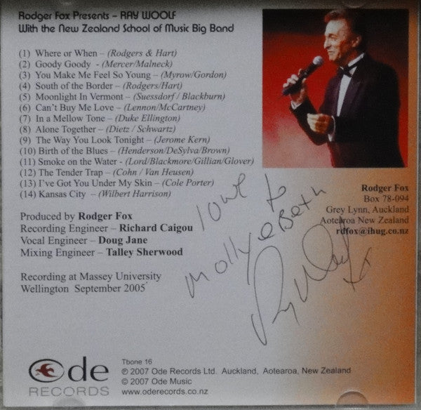 Ray Woolf With The New Zealand School Of Music Big Band : Rodger Fox Presents Ray With The New Zealand School Of Music Big Band (CD, Album)