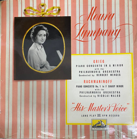 Moura Lympany* - Grieg*, Rachmaninoff*, Philharmonia Orchestra Conducted By Herbert Menges, Nicolai Malko : Piano Concerto In A Minor / Piano Concerto No. 1 In F Sharp Minor (LP, Mono)