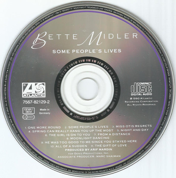 Bette Midler : Some People's Lives (CD, Album, RE)