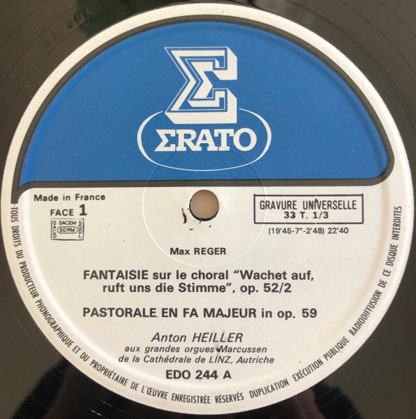 Max Reger / Anton Heiller : Œuvres Pour Orgue (LP)