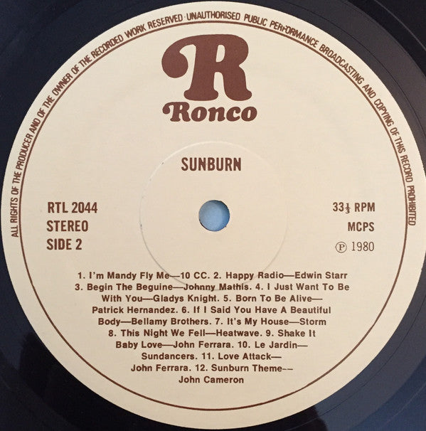 Various : Sunburn - 22 'Blazing' Disco Hits Including The Original Soundtrack (LP, Comp, Ast)