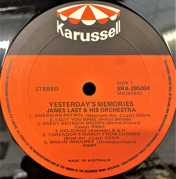 James Last & His Orchestra* : Yesterday's Memories (LP, Comp, Gat)