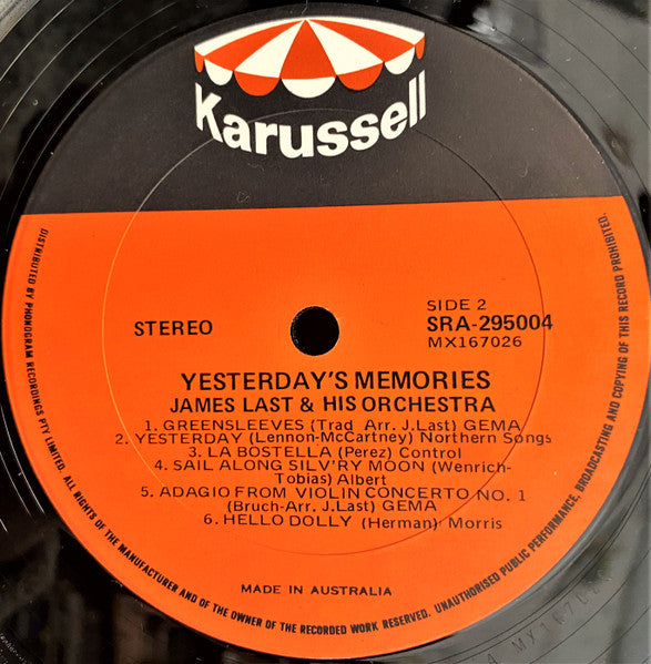 James Last & His Orchestra* : Yesterday's Memories (LP, Comp, Gat)