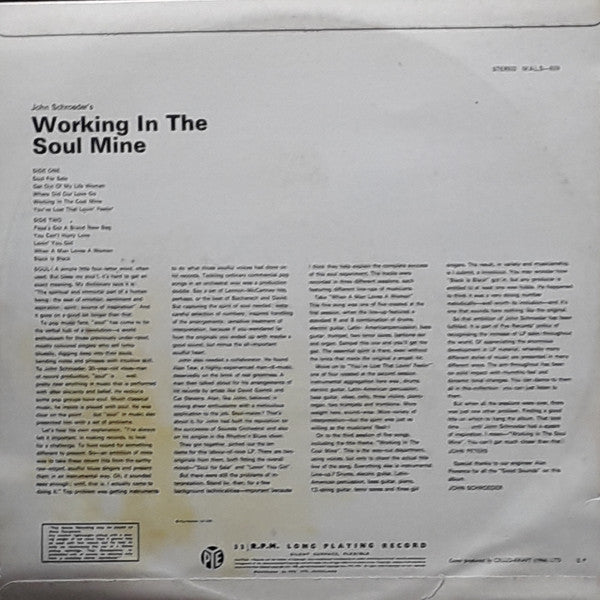 John Schroeder And Orchestra* : Working In The Soul Mine (LP)