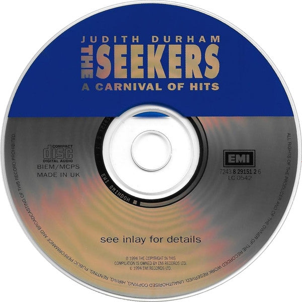 Judith Durham / The Seekers : A Carnival Of Hits (CD, Comp, RP)