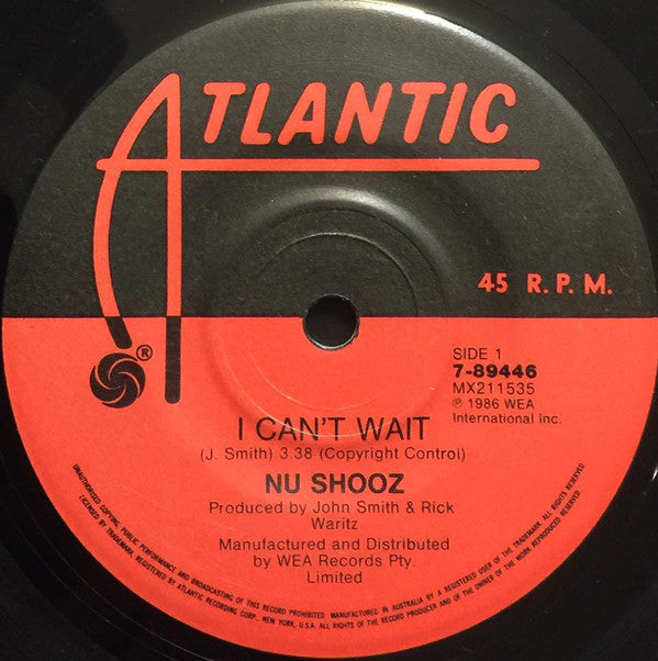 Nu Shooz : I Can't Wait (7", Single)
