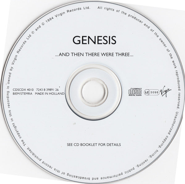 Genesis : ...And Then There Were Three... (CD, Album, RE, RM, RP)