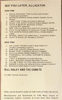 Bill Haley And His Comets : See You Later, Alligator (Cass, Comp)