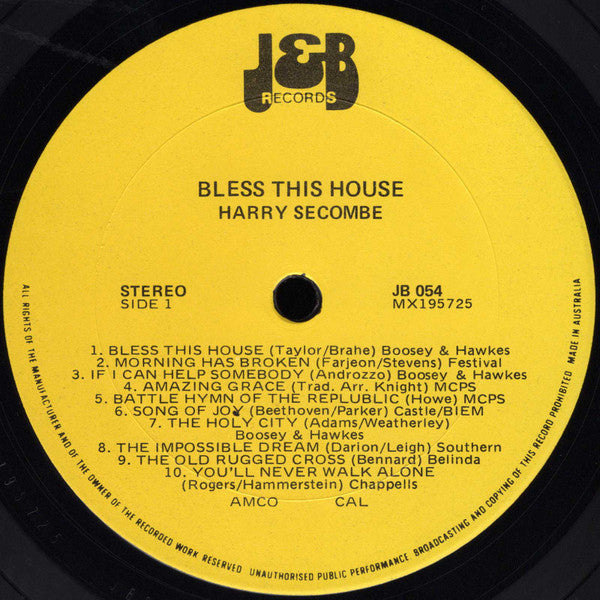 Harry Secombe : Bless This House (20 Songs Of Joy) (LP, Comp)