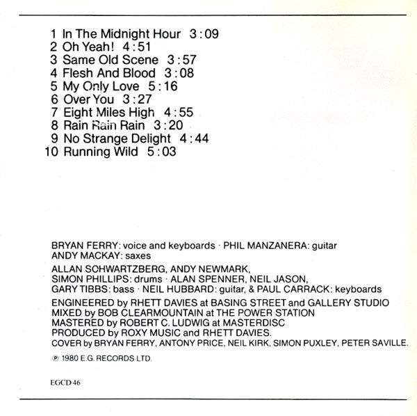 Roxy Music : Flesh + Blood (CD, Album, RE)