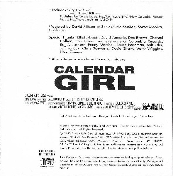Various : Calendar Girl - Music From The Motion Picture (CD, Comp)