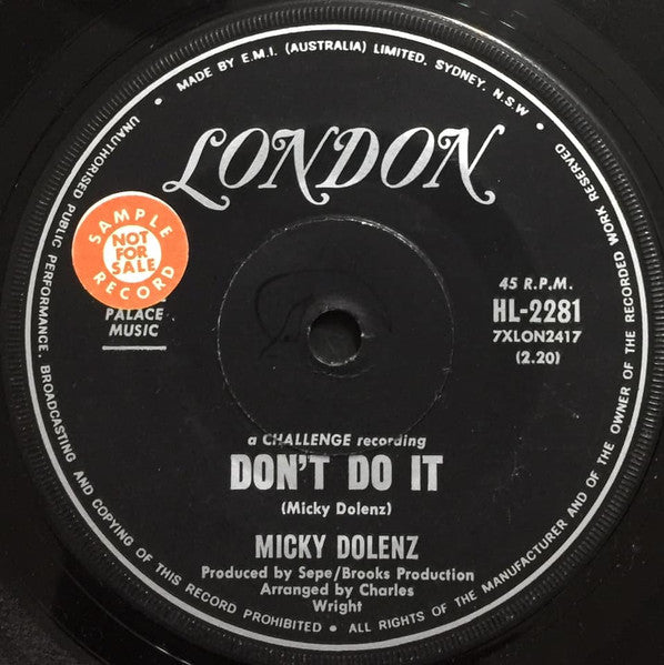 Micky Dolenz / Finders Keepers (4) : Don't Do It (7", Single)