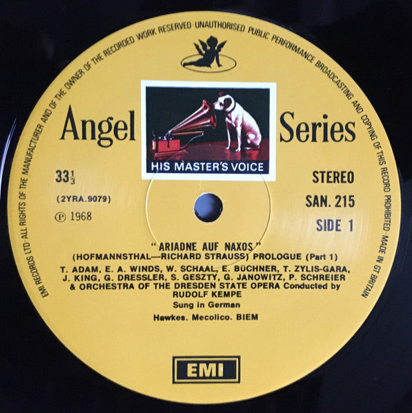 Richard Strauss, Gundula Janowitz, James King (3), Teresa Żylis-Gara, Sylvia Geszty, Theo Adam, Peter Schreier, Hermann Prey  , Staatskapelle Dresden Orchestra Of The Dresden State Opera Rudolf Kempe : Ariadne Auf Naxos (3xLP, RE + Box)