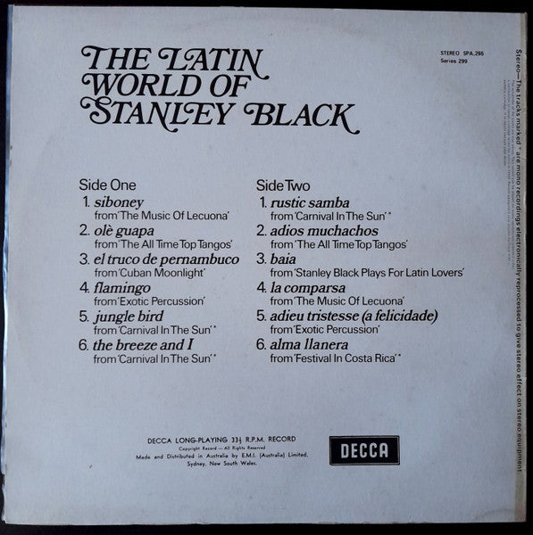 Stanley Black : The Latin World Of Stanley Black (LP, Comp)