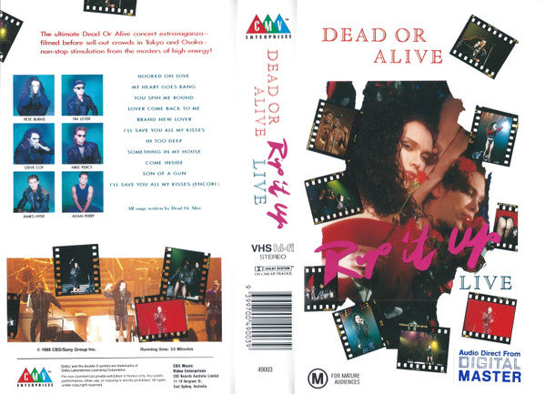 Dead Or Alive : Rip It Up Live (VHS, RE, PAL)