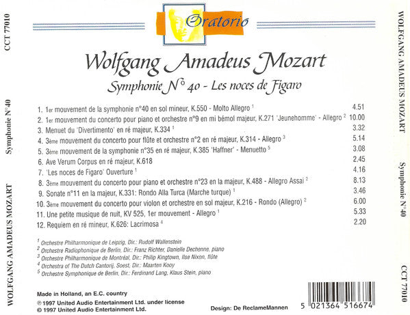 Mozart* : Symphony No.40 - Le Nozze Di Figaro (CD, Album)