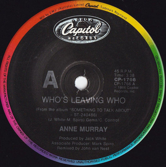Anne Murray : Who's Leaving Who (7", Single)