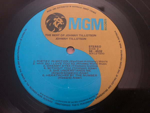 Johnny Tillotson : The Best Of Johnny Tillotson (LP, Comp)