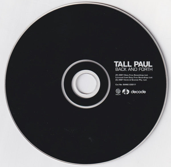 Tall Paul : Back And Forth (Australian Tour Edition) (CD, Album)