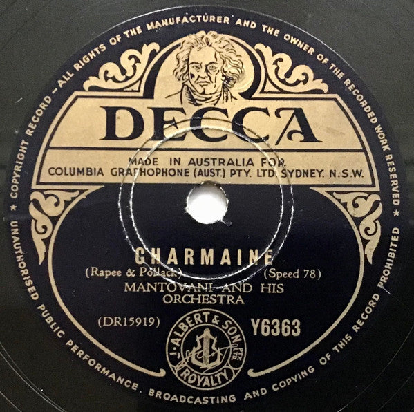 Mantovani And His Orchestra : Charmaine / Diane (Shellac, 10")