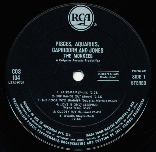 The Monkees : Pisces, Aquarius, Capricorn & Jones Ltd. (LP, Album, RE, New)