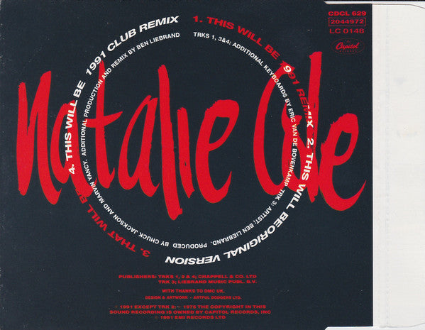 Natalie Cole : This Will Be (The Ben Liebrand Remix) (CD, Single)