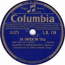Elisabeth Schwarzkopf : Da Unten Im Tale / Der Zauberer (Shellac, 10")