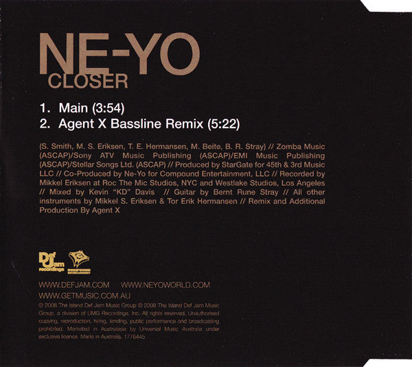 Ne-Yo : Closer (CD, Single)