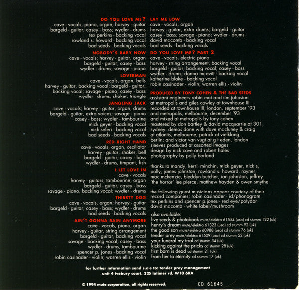 Nick Cave & The Bad Seeds : Let Love In (CD, Album)