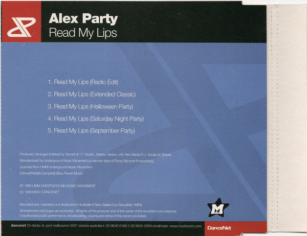 Alex Party : Read My Lips (CD, Maxi)