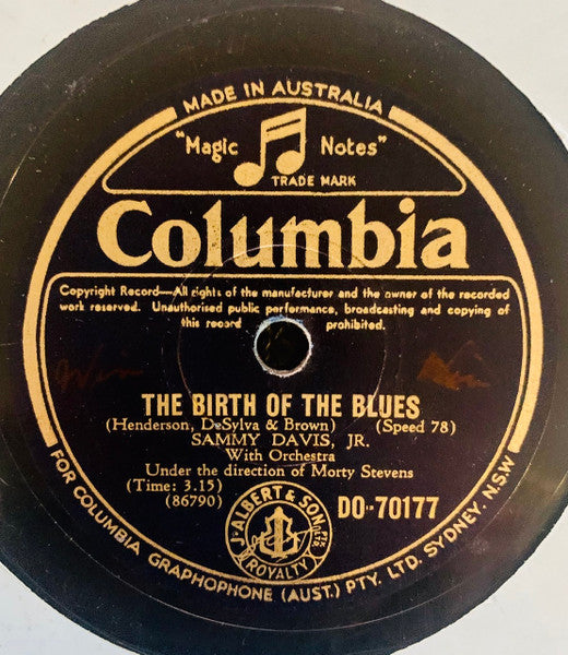 Sammy Davis Jr. : The Birth Of The Blues / Love (Your Magic Spell Is Everywhere) (Shellac, 10", Single)