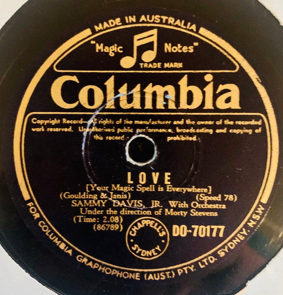Sammy Davis Jr. : The Birth Of The Blues / Love (Your Magic Spell Is Everywhere) (Shellac, 10", Single)