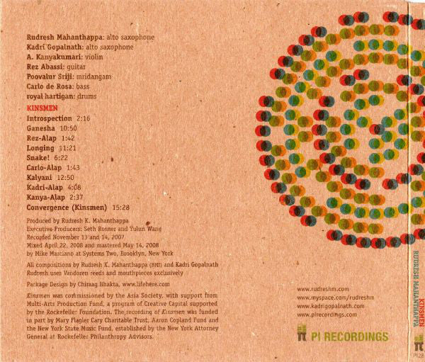 Rudresh Mahanthappa Featuring Kadri Gopalnath & The Dakshina Ensemble : Kinsmen (CD, Album)