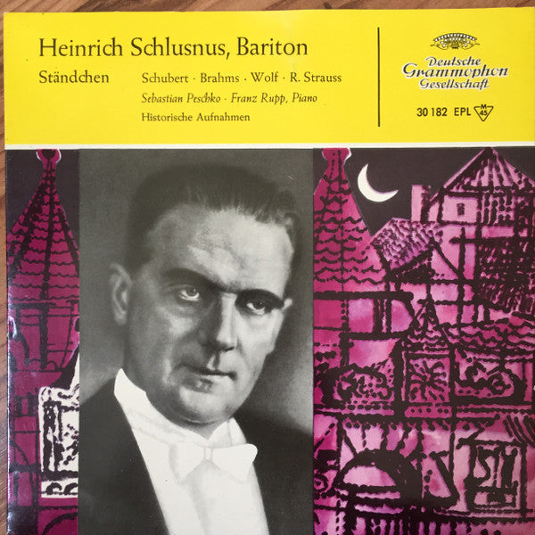 Heinrich Schlusnus, Sebastian Peschko, Franz Rupp : Heinrich Schlusnus, Bariton (7", EP)