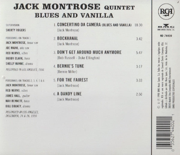 Jack Montrose Quintet*, Red Norvo : Blues And Vanilla (CD, Album)