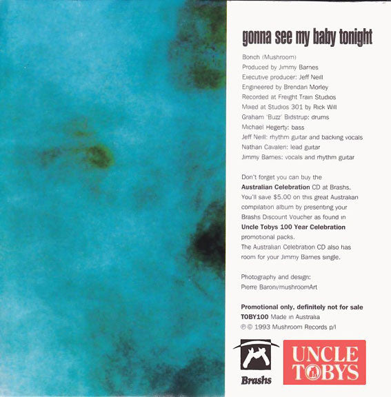 Jimmy Barnes With Nathan Cavaleri : Gonna See My Baby Tonight (CD, Single, Promo, Car)