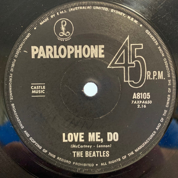 The Beatles : Love Me, Do (7", Single, Mono)