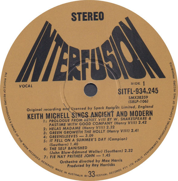 Keith Michell : Sings Ancient & Modern (LP, Album)